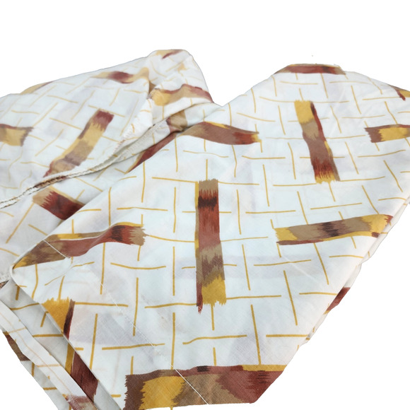 Vintage Cannon Monticello No Iron Full Sheets Top Bottom GEOMETRIC Brown Cowboy - Picture 1 of 6